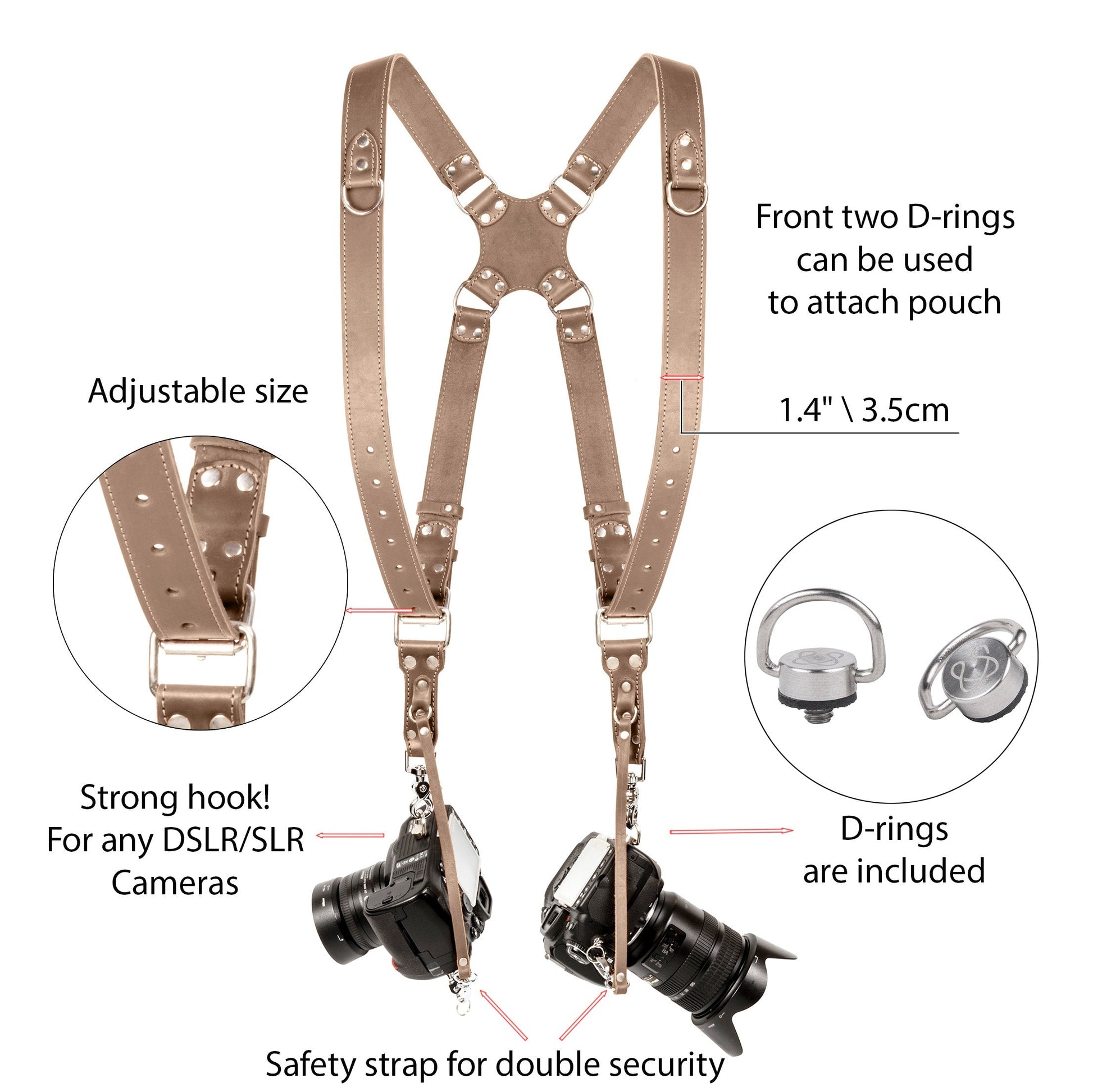Beige Dual Camera Harness - Coiro Shop