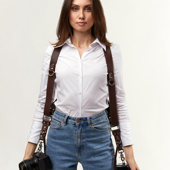 Brown Dual Camera Harness Used - Coiro Shop